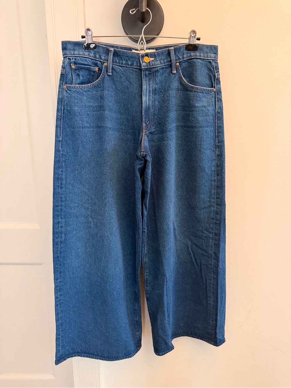 MOTHER Relaxed Wide-Leg Jeans in Medium Blue
